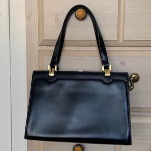 Vintage black leather handbag